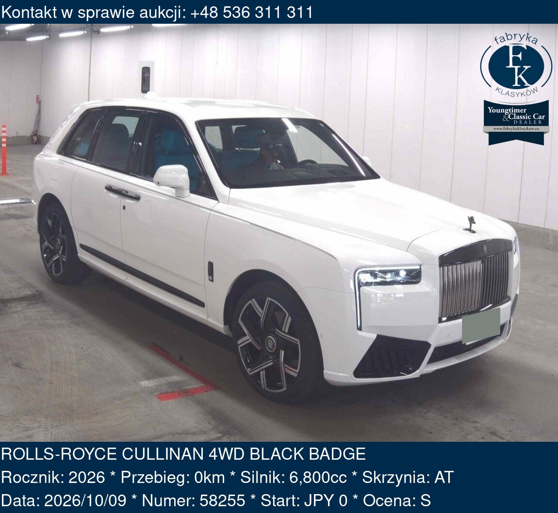 ROLLS-ROYCE CULLINAN 4WD BLACK BADGE 2026 - zdjęcie 2