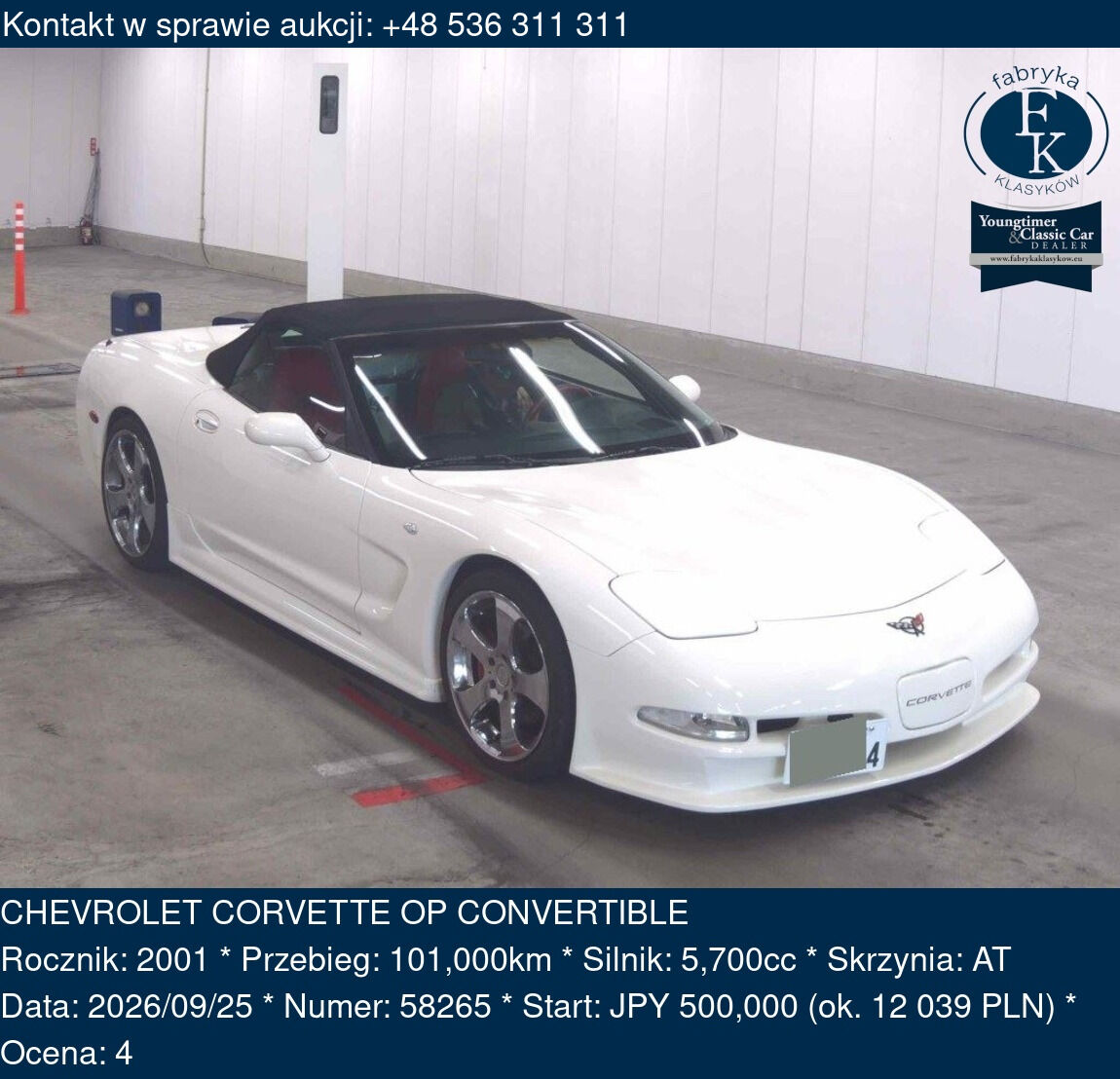 CHEVROLET CORVETTE OP CONVERTIBLE 2001 - zdjęcie 2