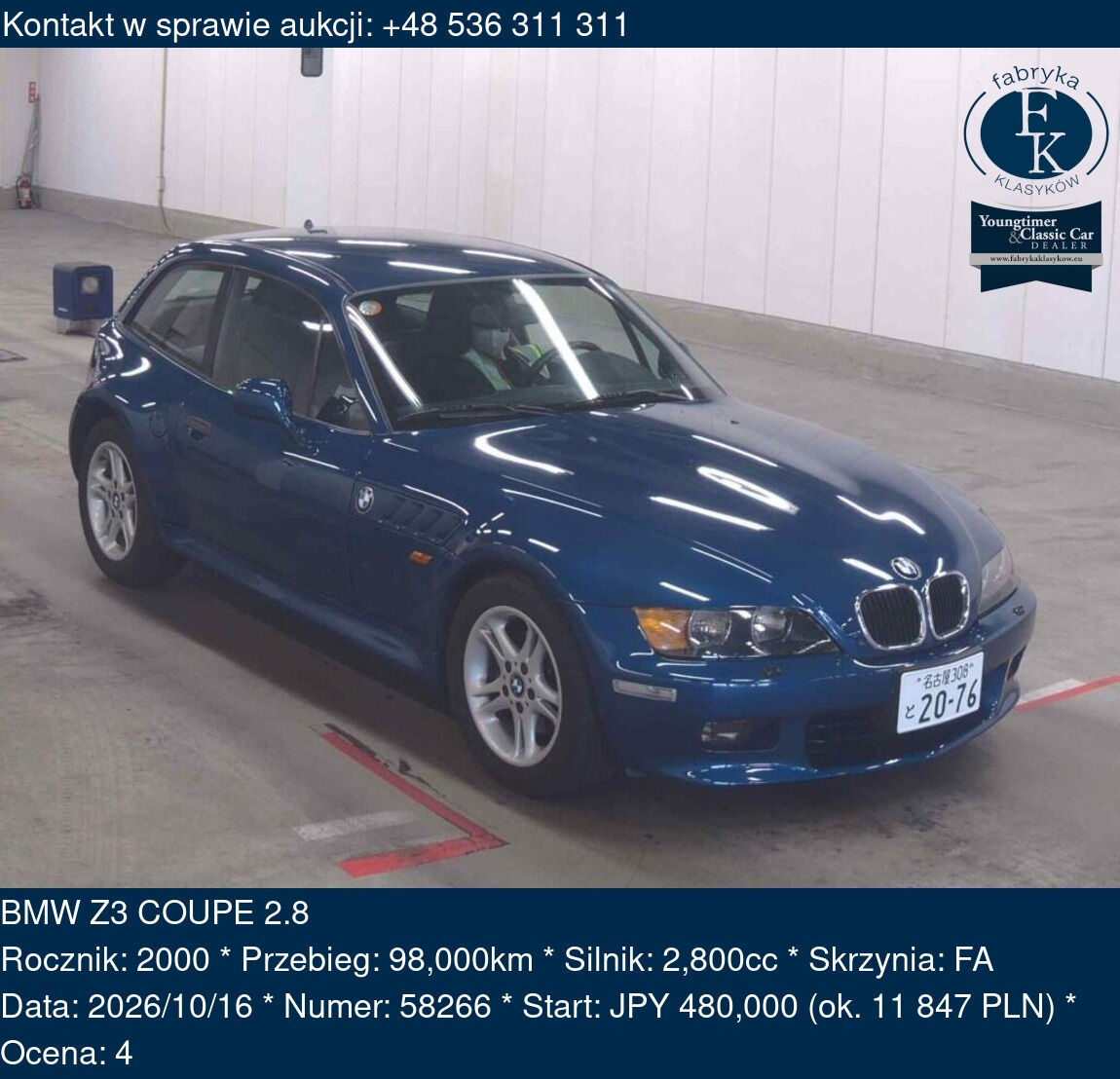 BMW Z3 COUPE 2.8 2000 - zdjęcie 2