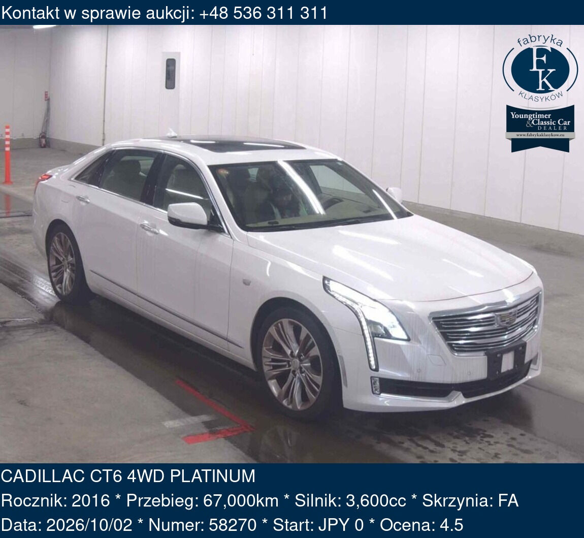 CADILLAC CT6 4WD PLATINUM 2016 - zdjęcie 2