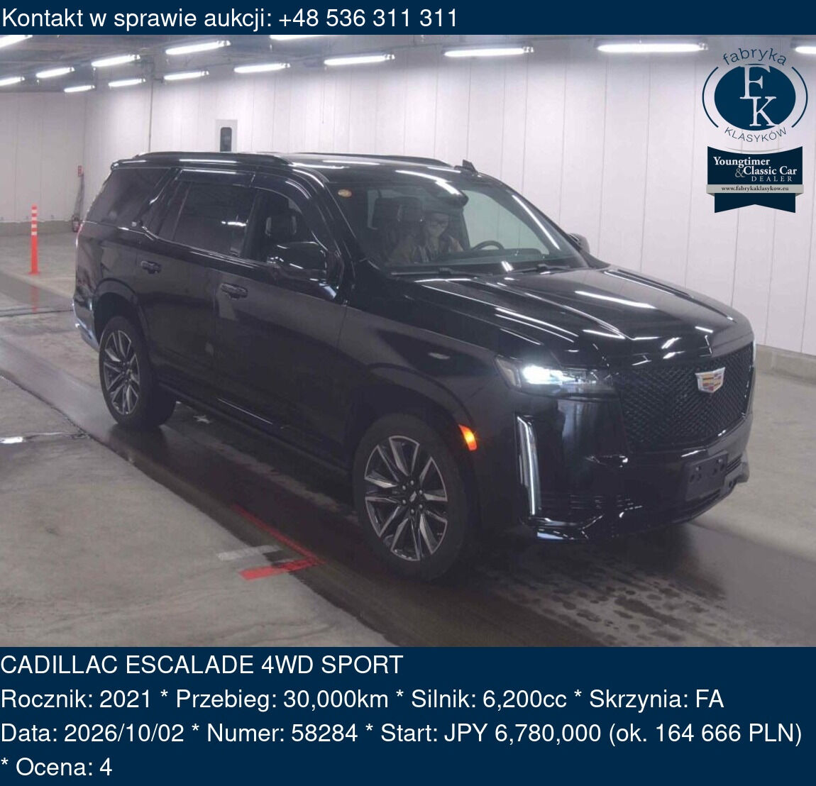 CADILLAC ESCALADE 4WD SPORT 2021 - zdjęcie 2