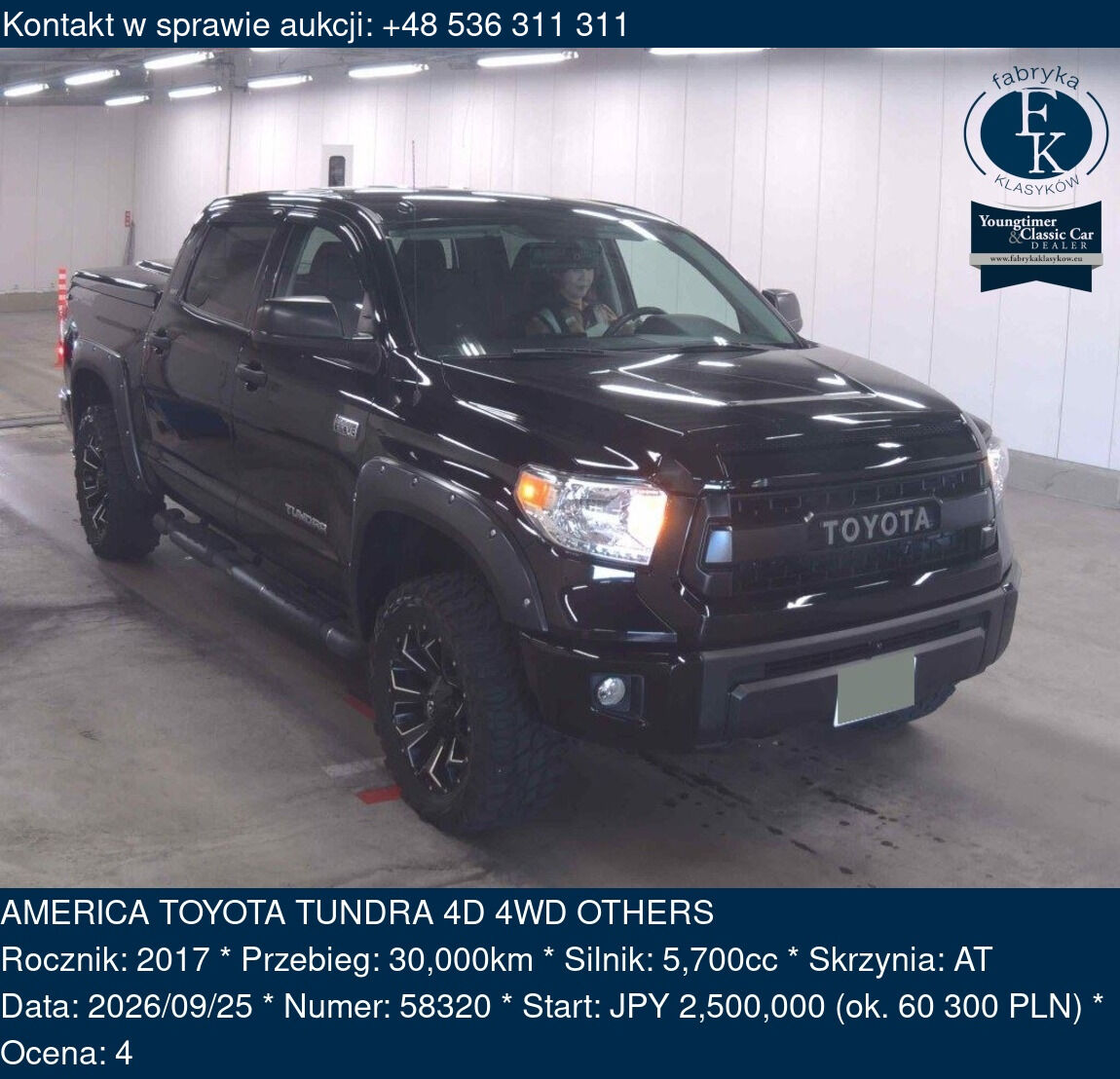 AMERICA TOYOTA TUNDRA 4D 4WD OTHERS 2017 - zdjęcie 2