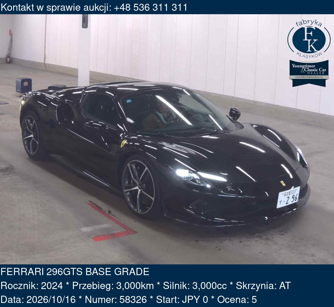 FERRARI 296GTS BASE GRADE 2024 - zdjęcie 2