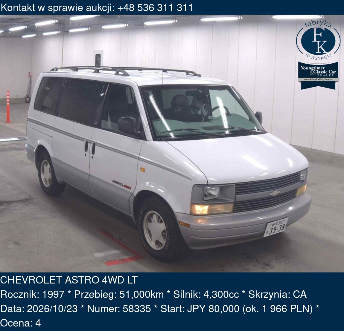 CHEVROLET ASTRO 4WD LT 1997 - zdjęcie 2