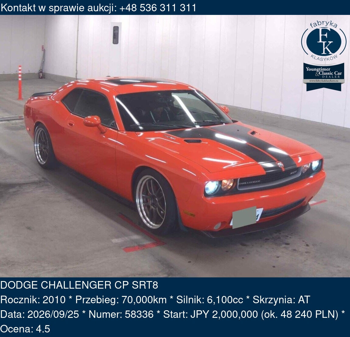 DODGE CHALLENGER CP SRT8 2010 - zdjęcie 2