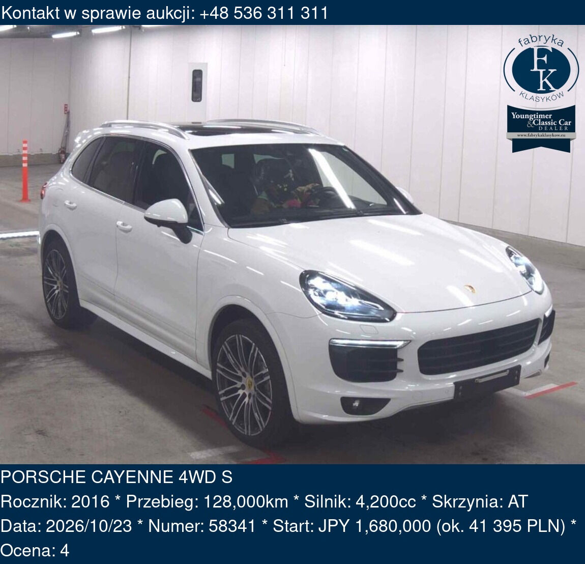 PORSCHE CAYENNE 4WD S 2016 - zdjęcie 2