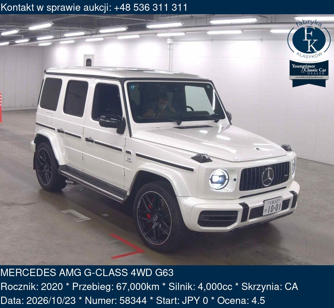 MERCEDES AMG G-CLASS 4WD G63 2020 - zdjęcie 2
