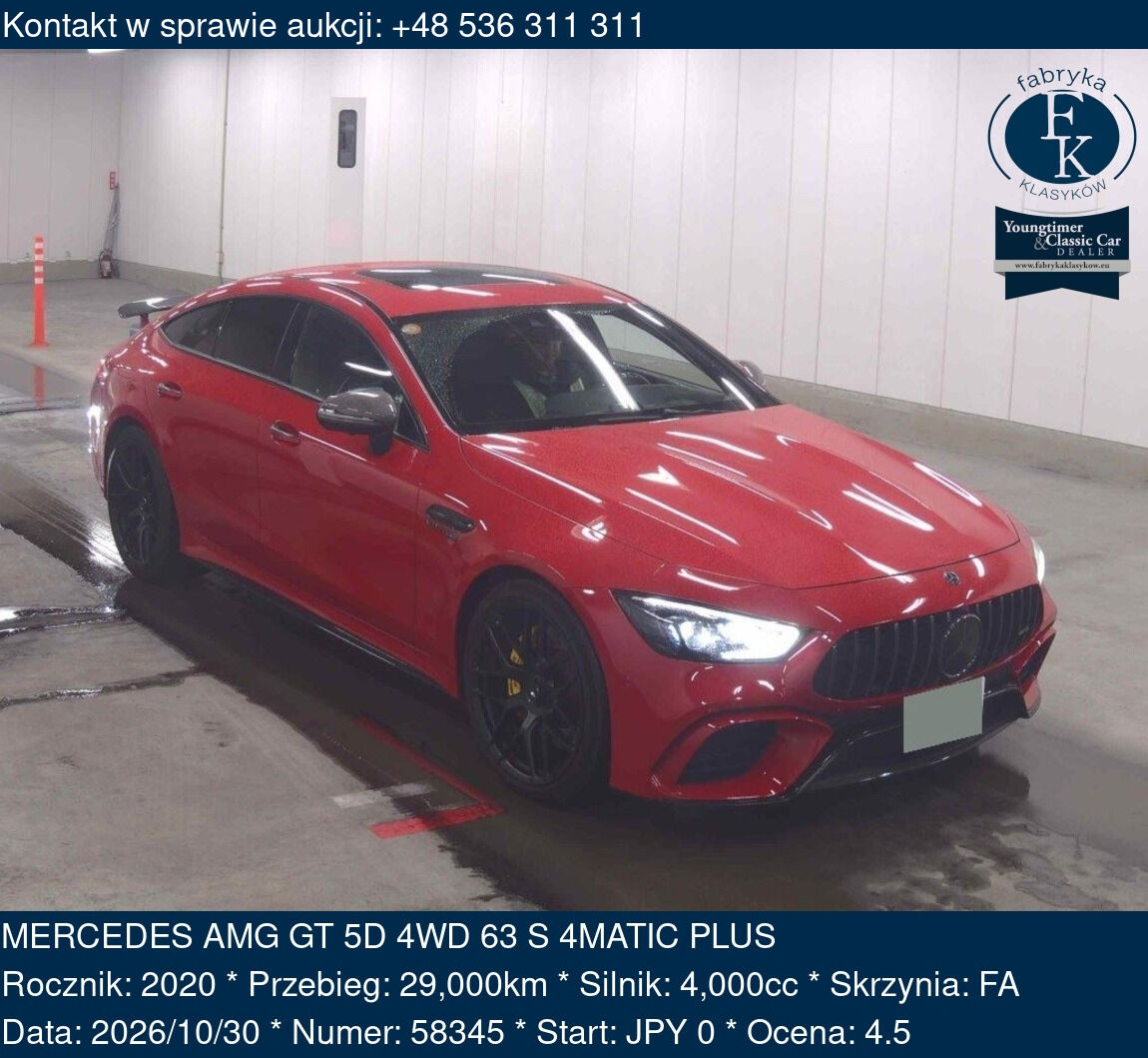 MERCEDES AMG GT 5D 4WD 63 S 4MATIC PLUS 2020 - zdjęcie 2