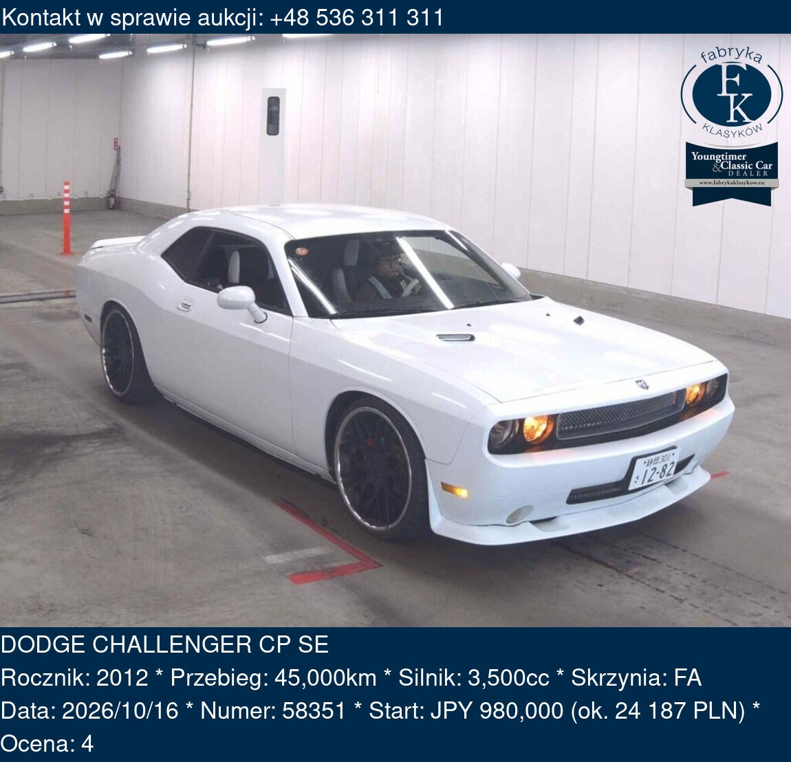 DODGE CHALLENGER CP SE 2012 - zdjęcie 2