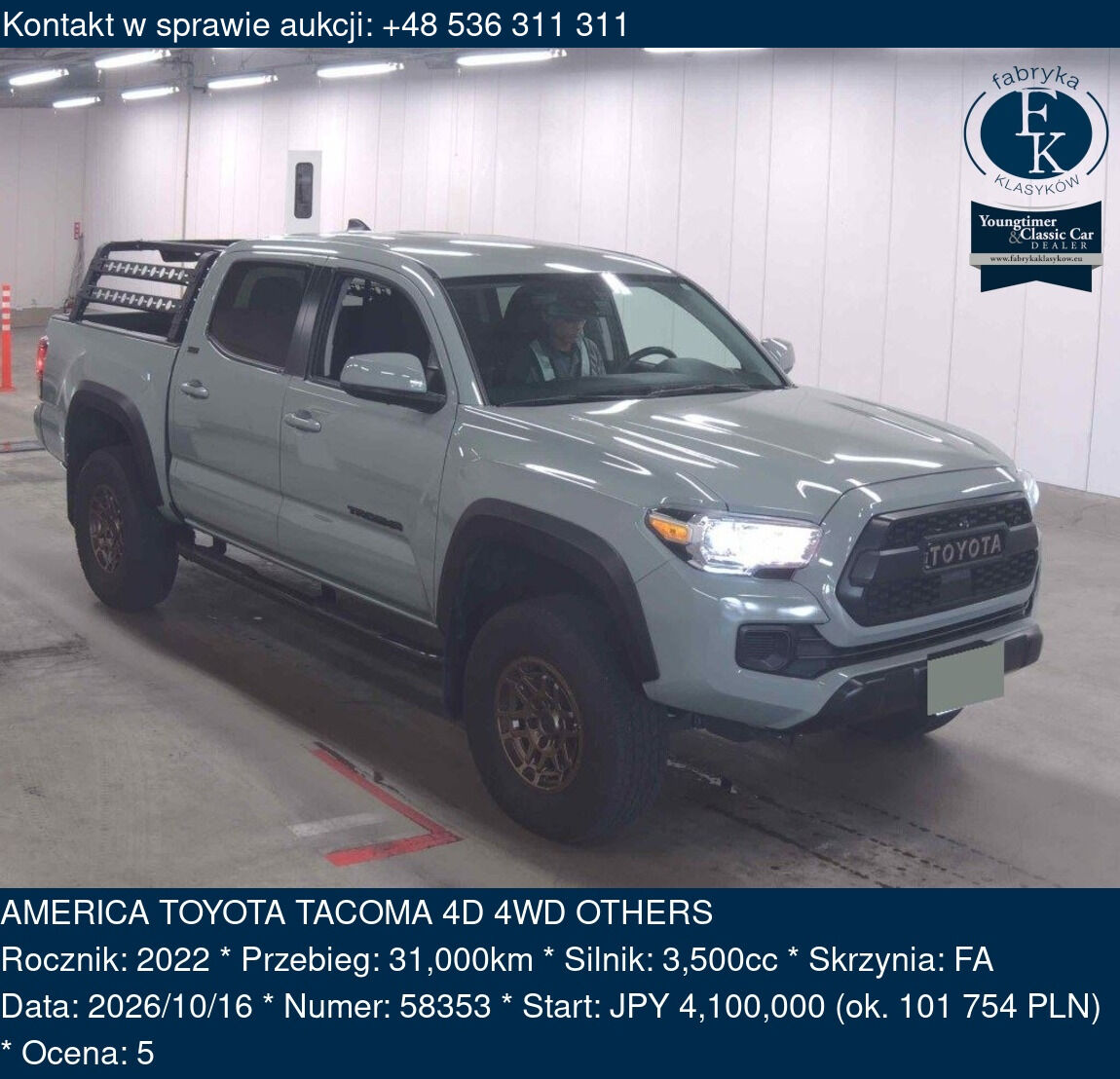 AMERICA TOYOTA TACOMA 4D 4WD OTHERS 2022 - zdjęcie 2