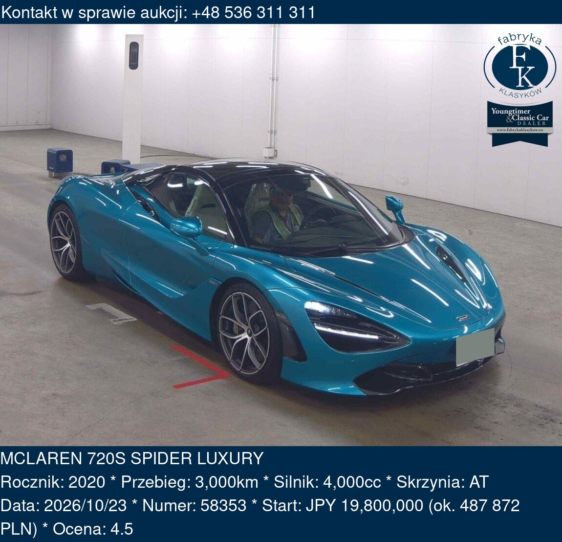 MCLAREN 720S SPIDER LUXURY 2020 - zdjęcie 2