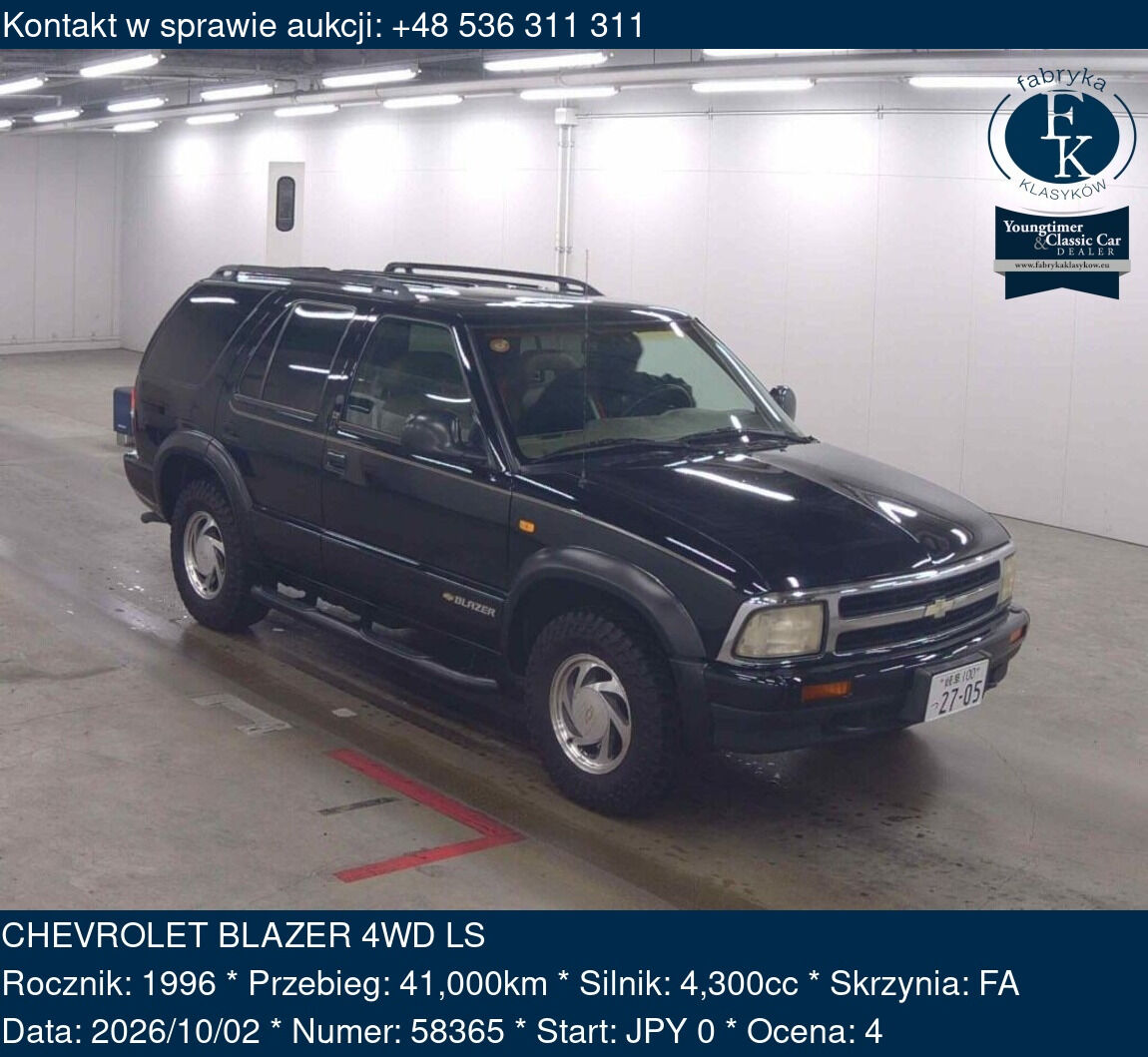 CHEVROLET BLAZER 4WD LS 1996 - zdjęcie 2