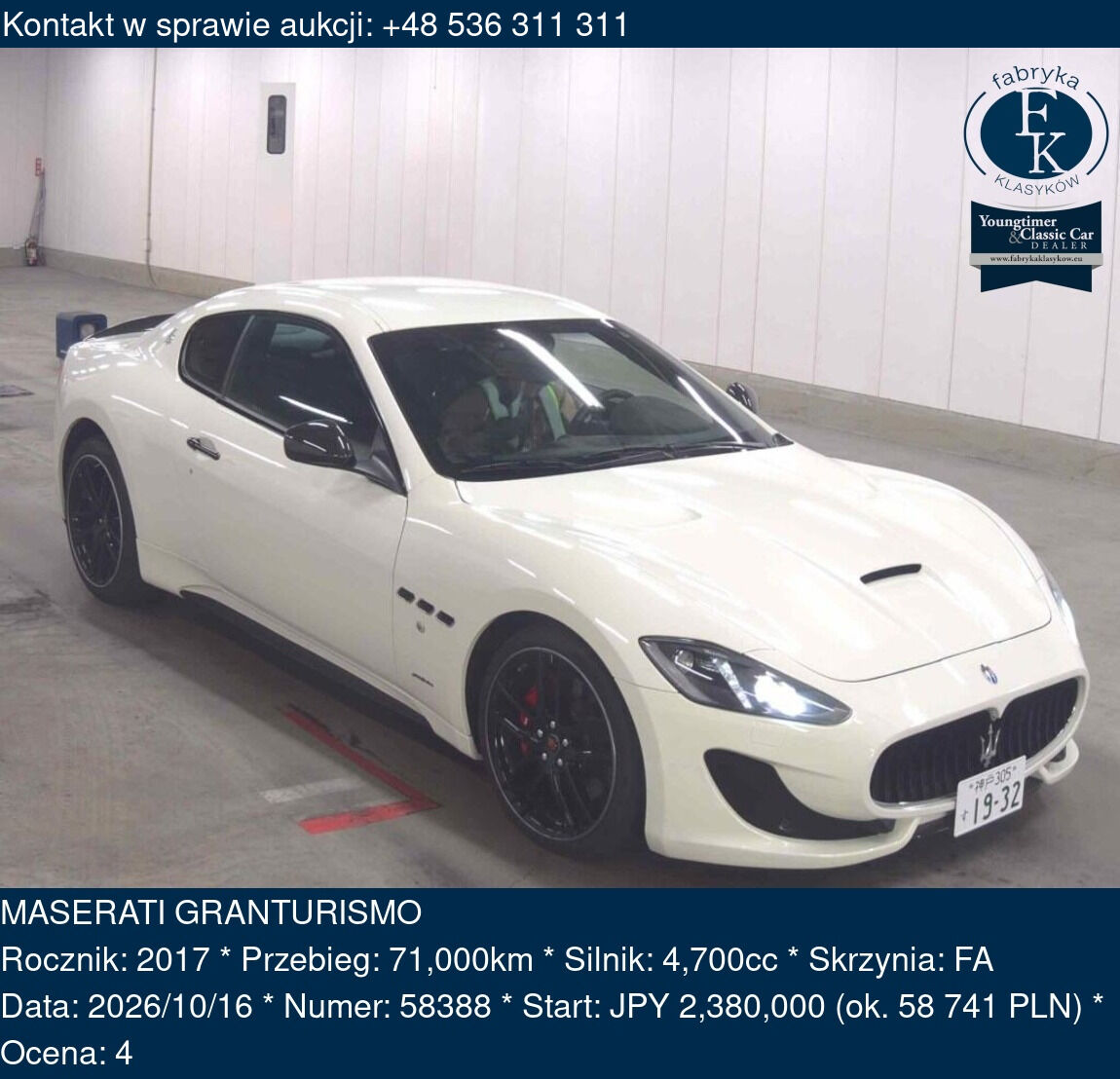 MASERATI GRANTURISMO 2017 - zdjęcie 2