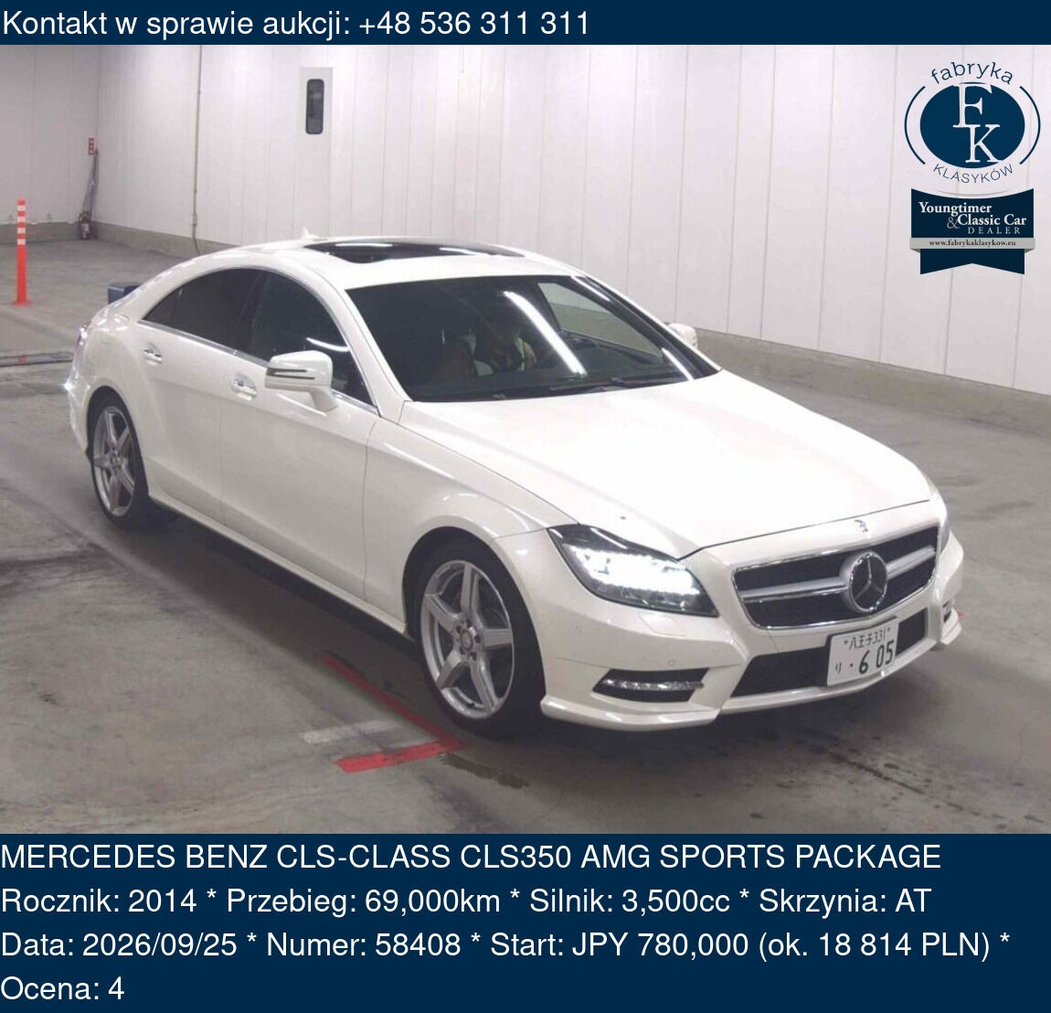 MERCEDES BENZ CLS-CLASS CLS350 AMG SPORTS PACKAGE 2014 - zdjęcie 2