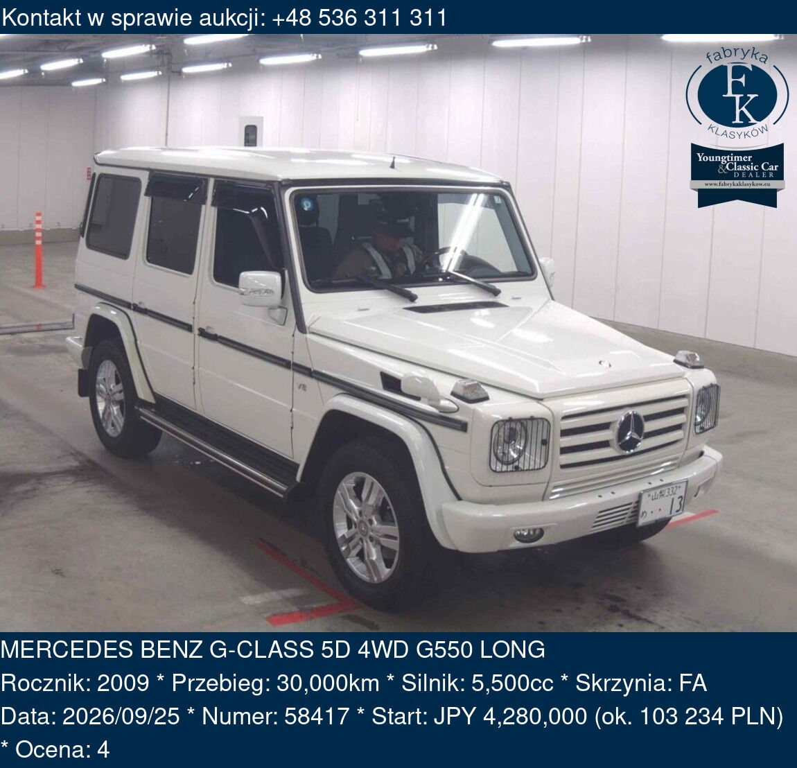 MERCEDES BENZ G-CLASS 5D 4WD G550 LONG 2009 - zdjęcie 2