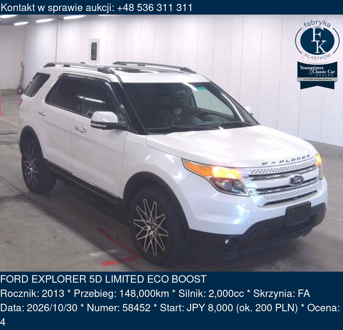 FORD EXPLORER 5D LIMITED ECO BOOST 2013 - zdjęcie 2