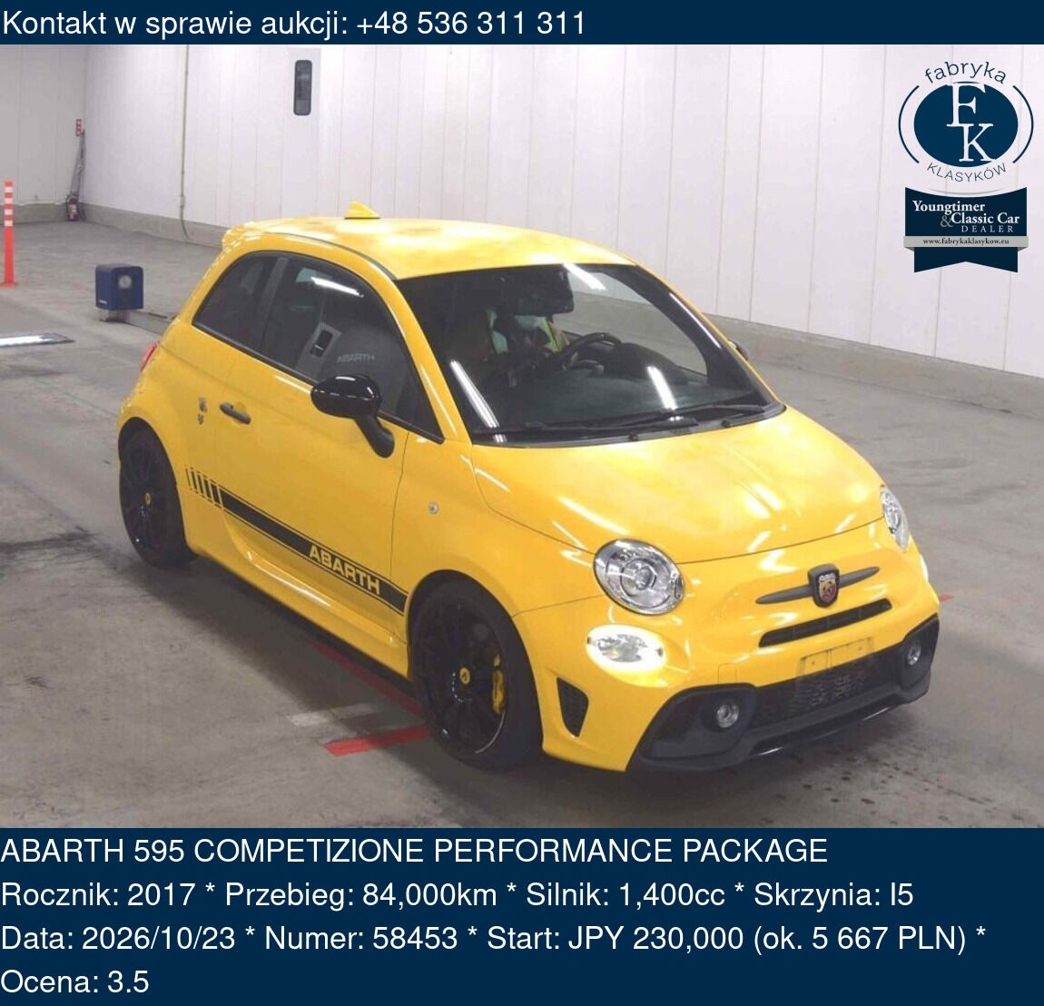 ABARTH 595 COMPETIZIONE PERFORMANCE PACKAGE 2017 - zdjęcie 2