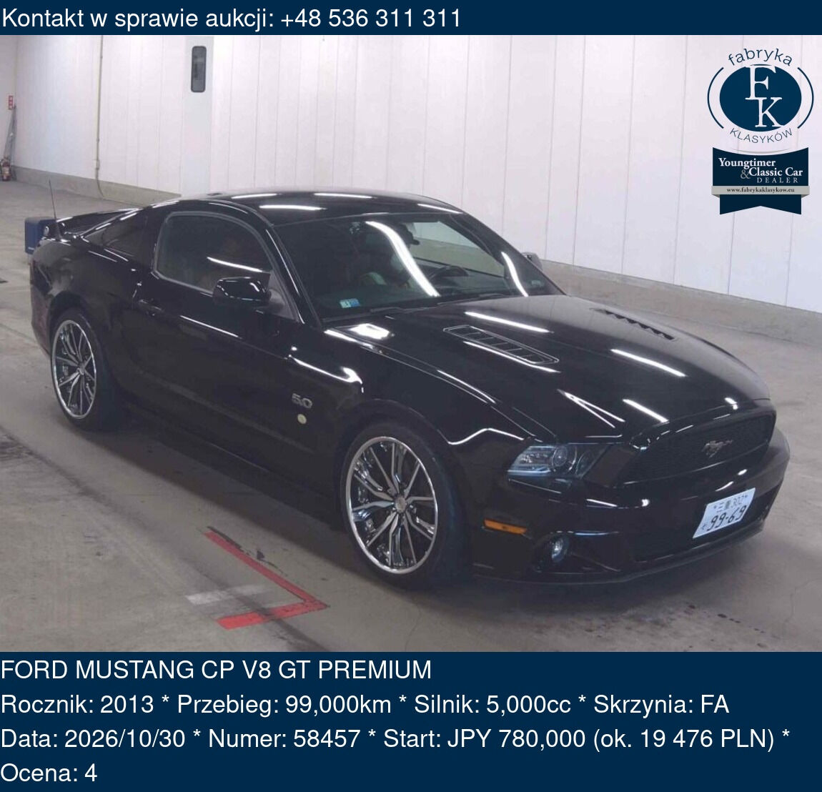 FORD MUSTANG CP V8 GT PREMIUM 2013 - zdjęcie 2