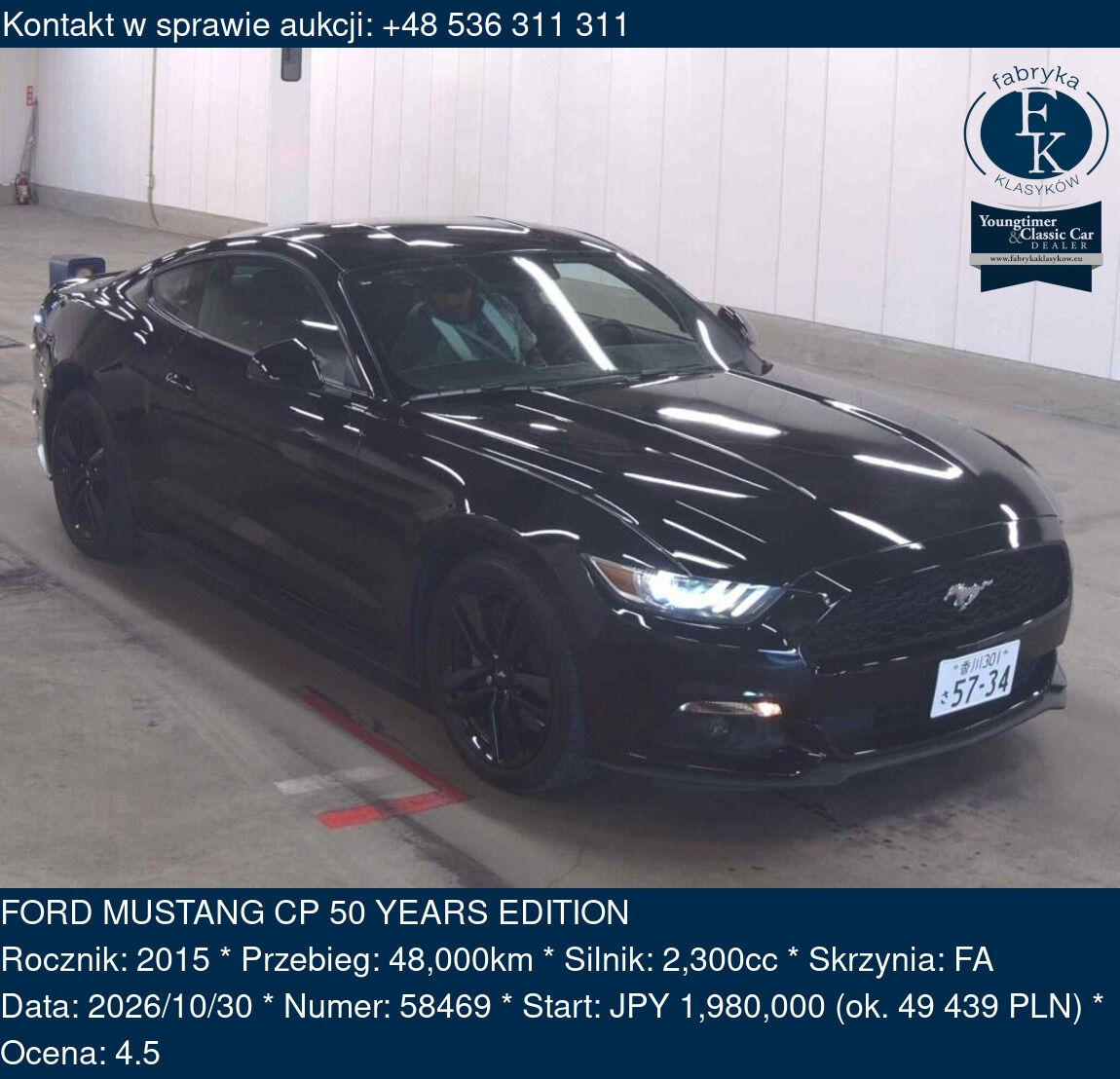 FORD MUSTANG CP 50 YEARS EDITION 2015 - zdjęcie 2