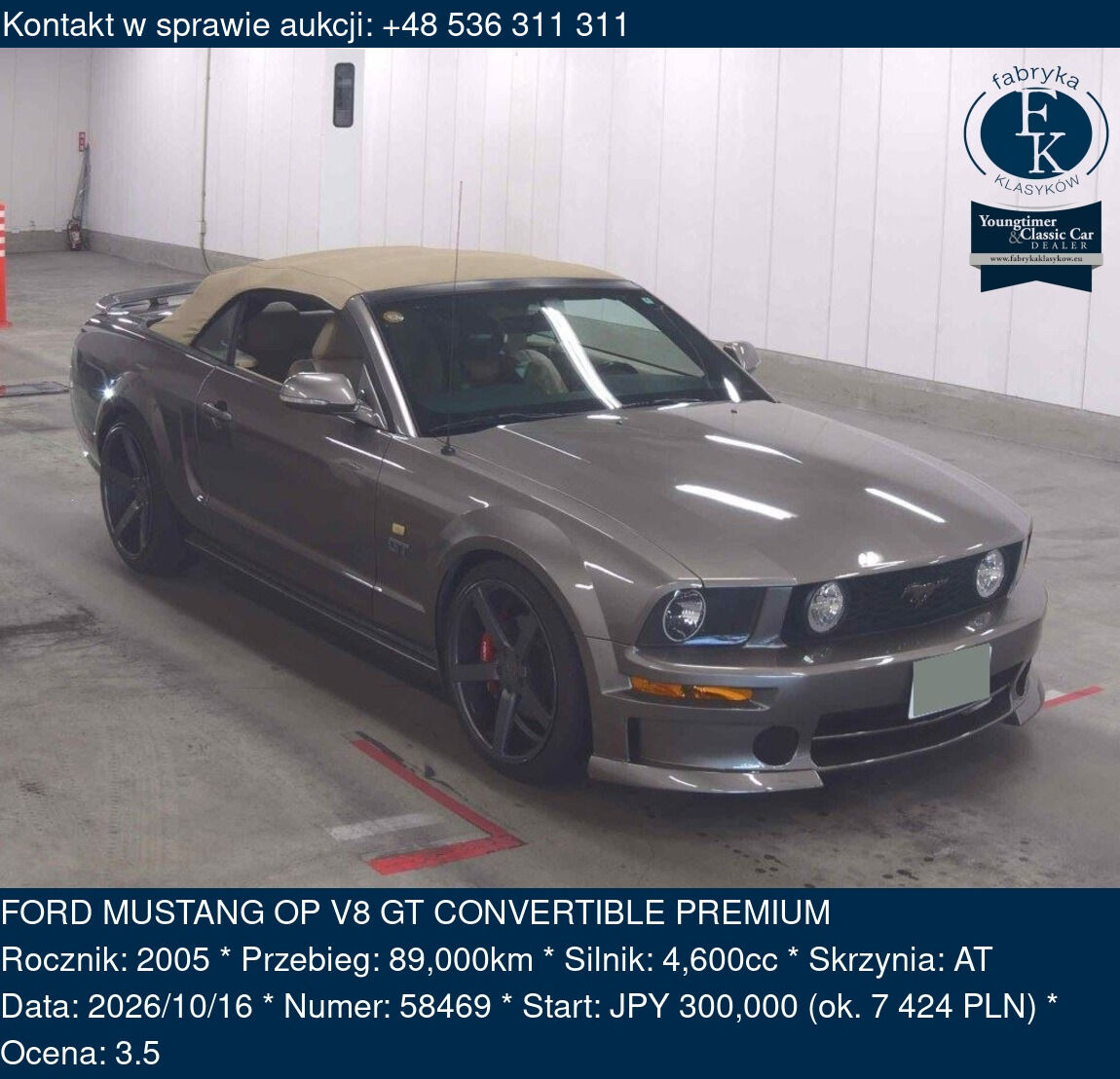 FORD MUSTANG OP V8 GT CONVERTIBLE PREMIUM 2005 - zdjęcie 2