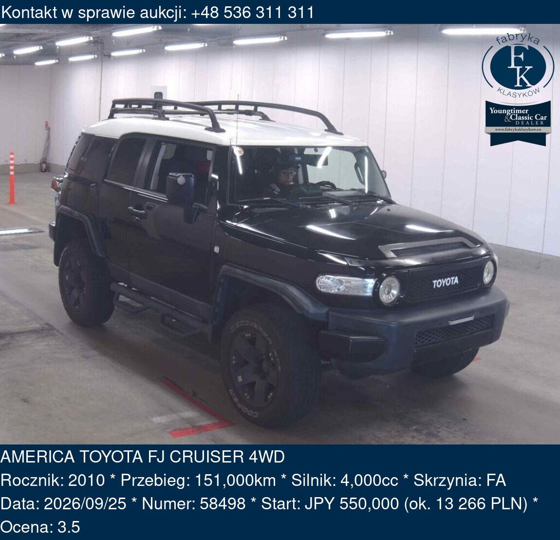 AMERICA TOYOTA FJ CRUISER 4WD 2010 - zdjęcie 2