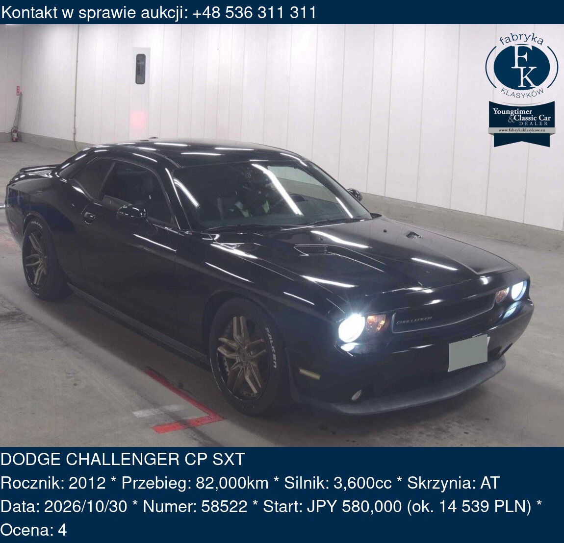 DODGE CHALLENGER CP SXT 2012 - zdjęcie 2