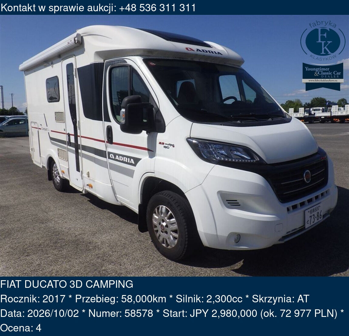 FIAT DUCATO 3D CAMPING 2017 - zdjęcie 2
