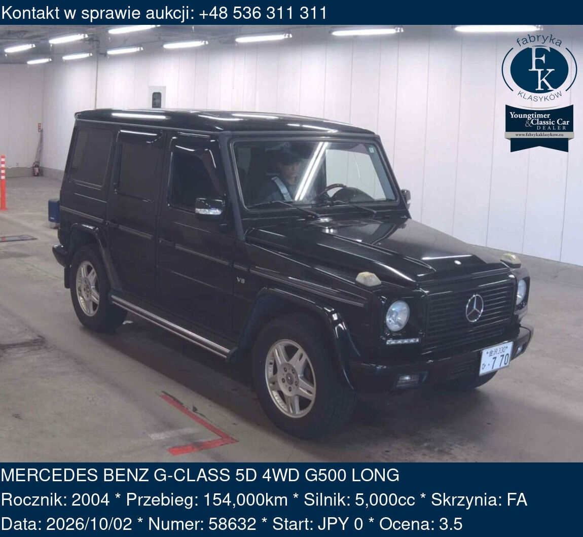 MERCEDES BENZ G-CLASS 5D 4WD G500 LONG 2004 - zdjęcie 2