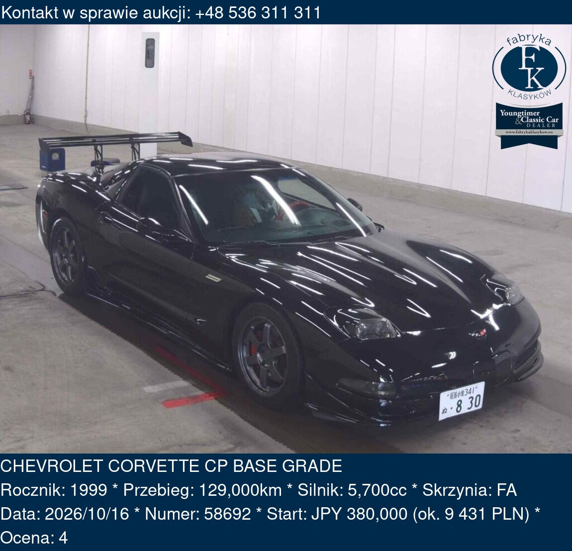 CHEVROLET CORVETTE CP BASE GRADE 1999 - zdjęcie 2