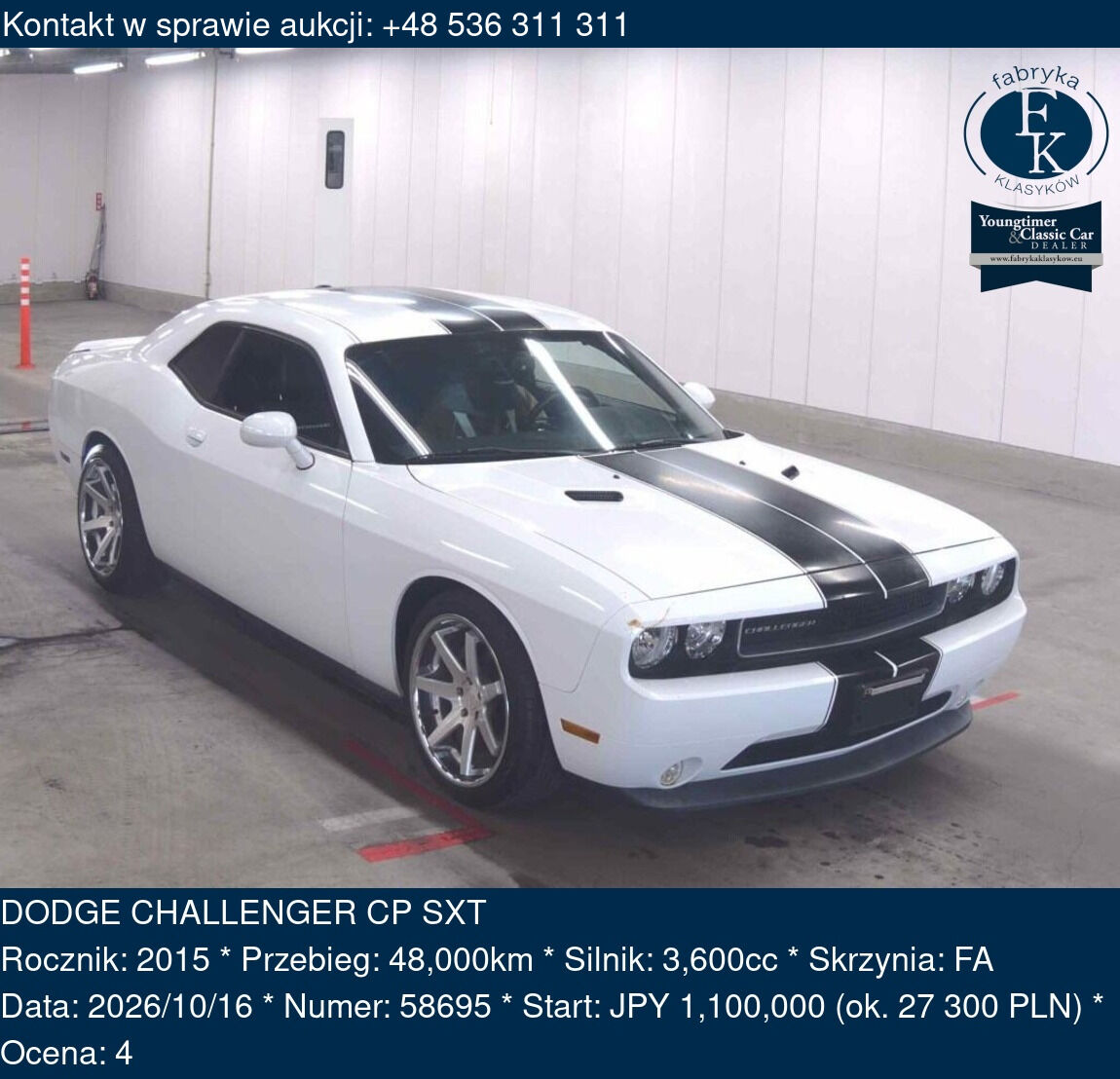 DODGE CHALLENGER CP SXT 2015 - zdjęcie 2