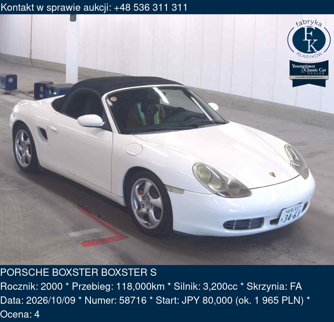 PORSCHE BOXSTER BOXSTER S 2000 - zdjęcie 2