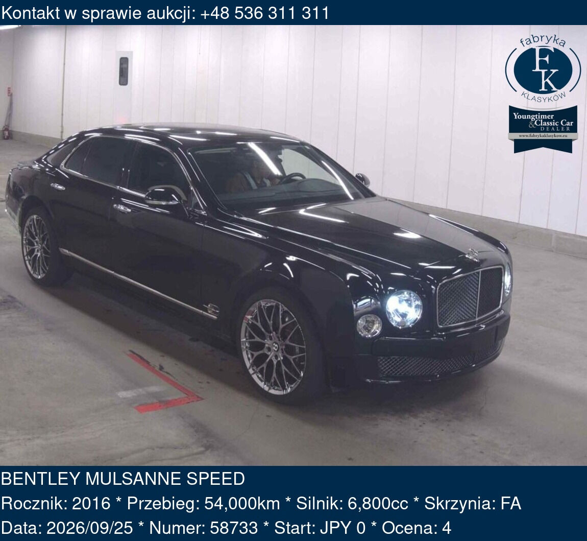 BENTLEY MULSANNE SPEED 2016 - zdjęcie 2
