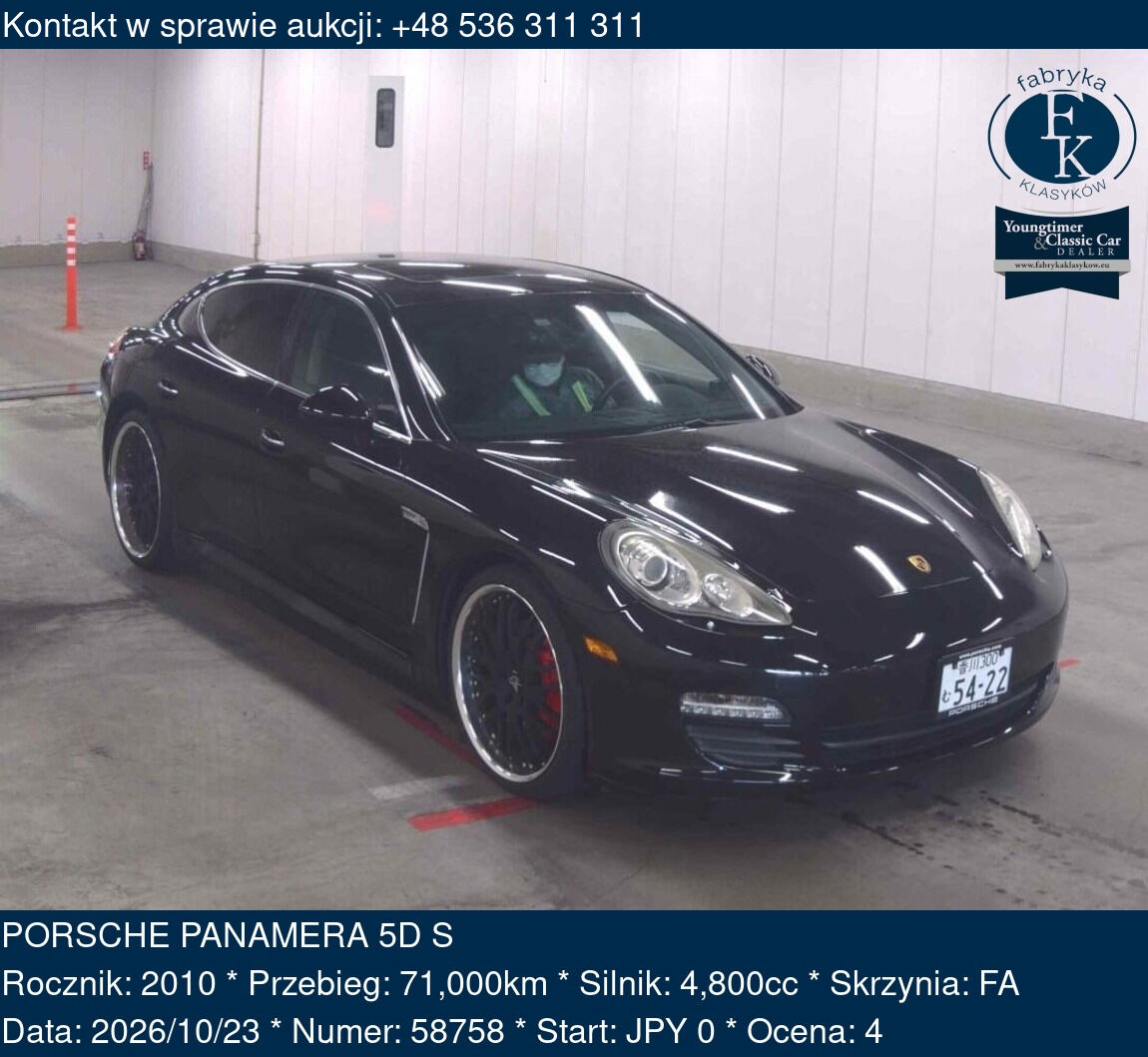 PORSCHE PANAMERA 5D S 2010 - zdjęcie 2