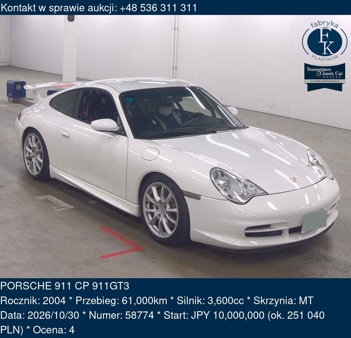 PORSCHE 911 CP 911GT3 2004 - zdjęcie 2