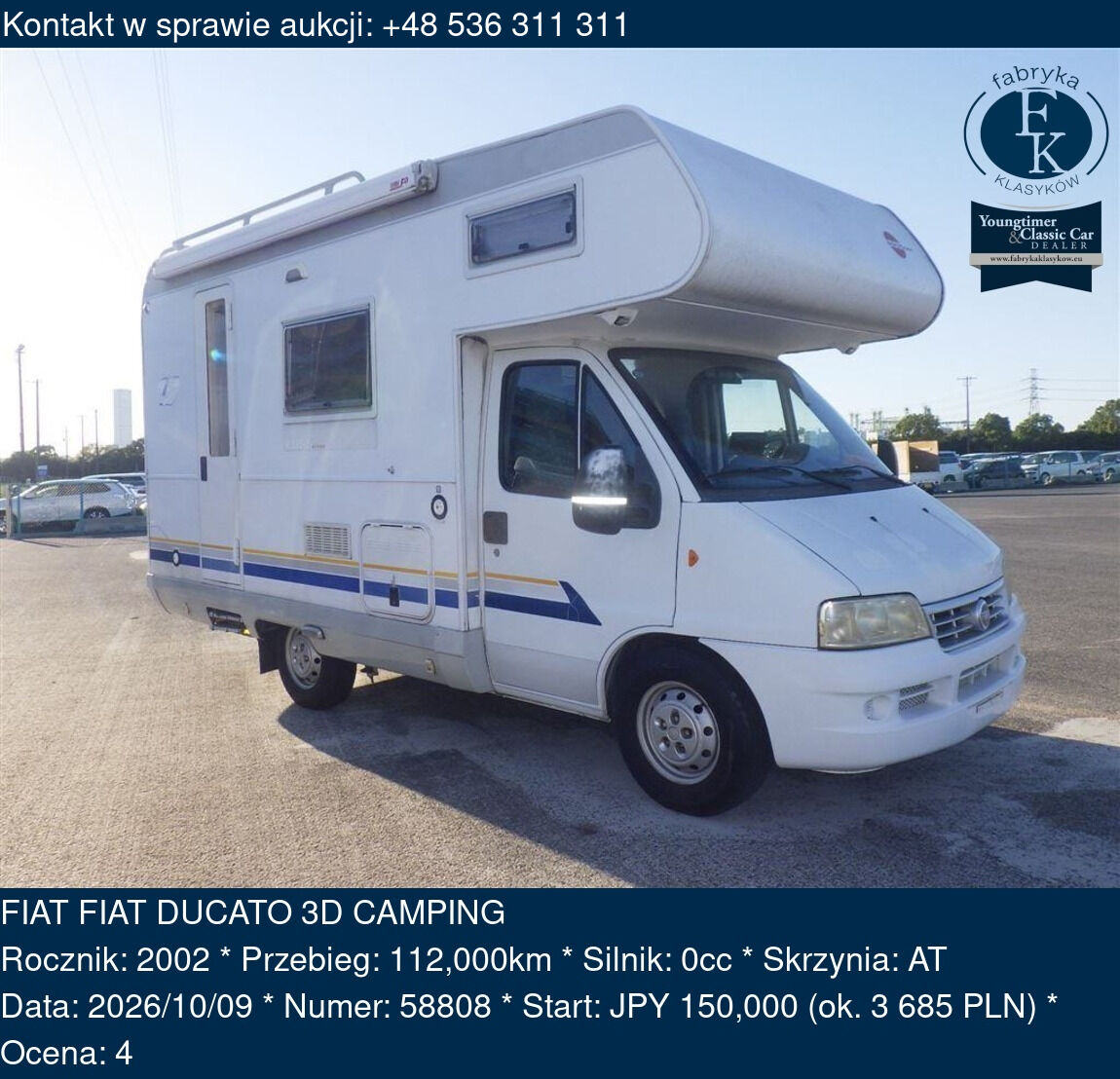 FIAT FIAT DUCATO 3D CAMPING 2002 - zdjęcie 2