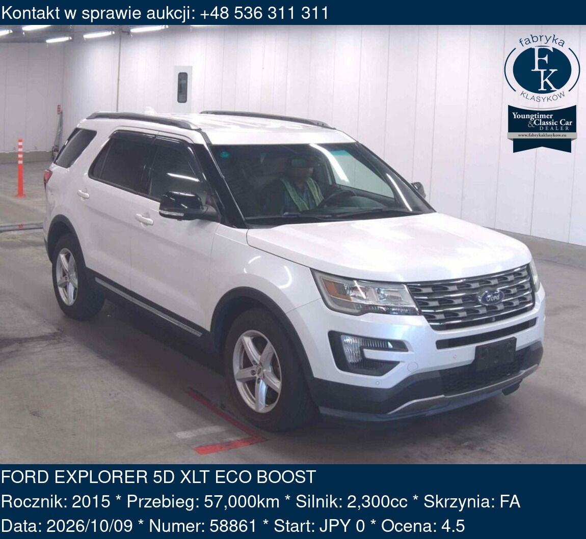 FORD EXPLORER 5D XLT ECO BOOST 2015 - zdjęcie 2
