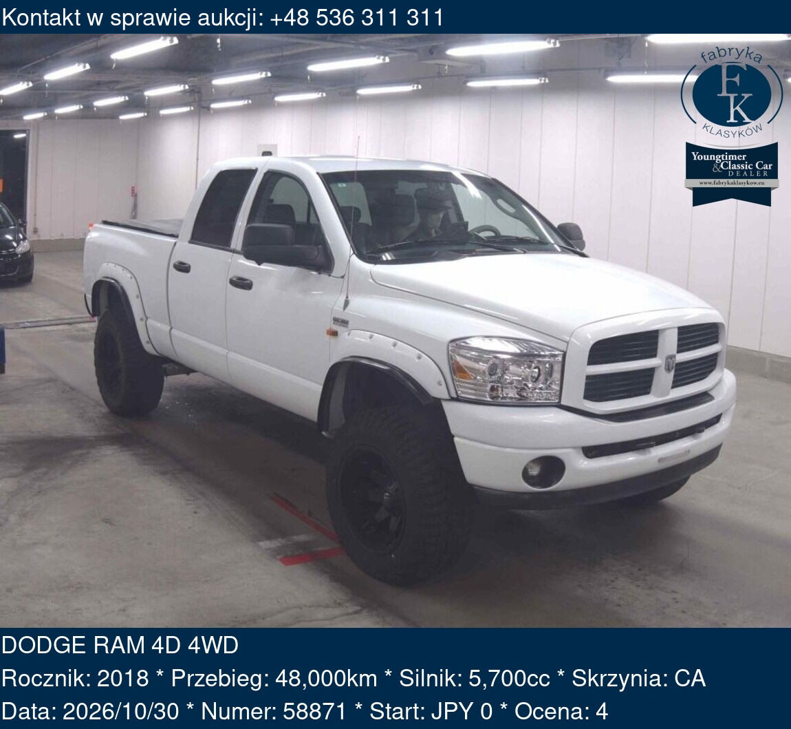 DODGE RAM 4D 4WD 2018 - zdjęcie 2