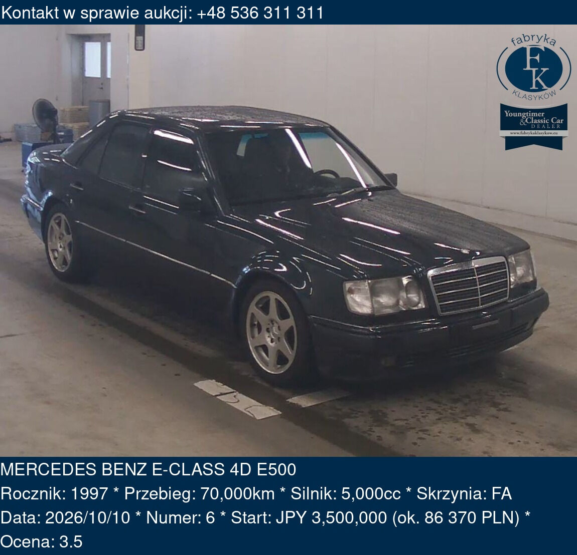 MERCEDES BENZ E-CLASS 4D E500 1997 - zdjęcie 2