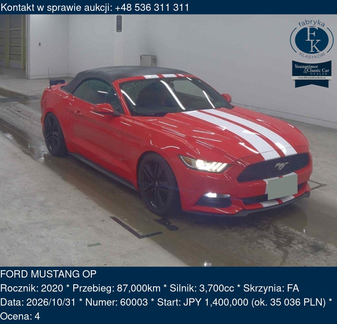 FORD MUSTANG OP 2020 - zdjęcie 2