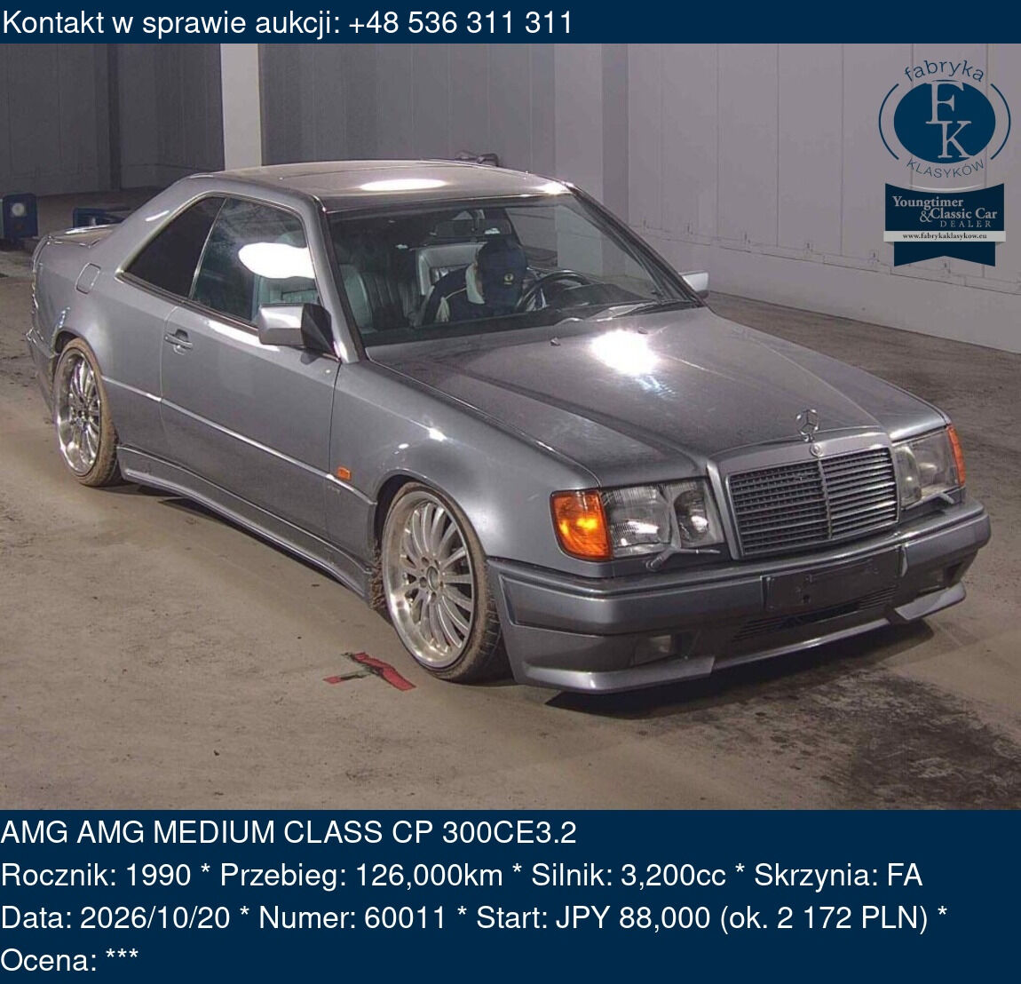 AMG AMG MEDIUM CLASS CP 300CE3.2 1990 - zdjęcie 2