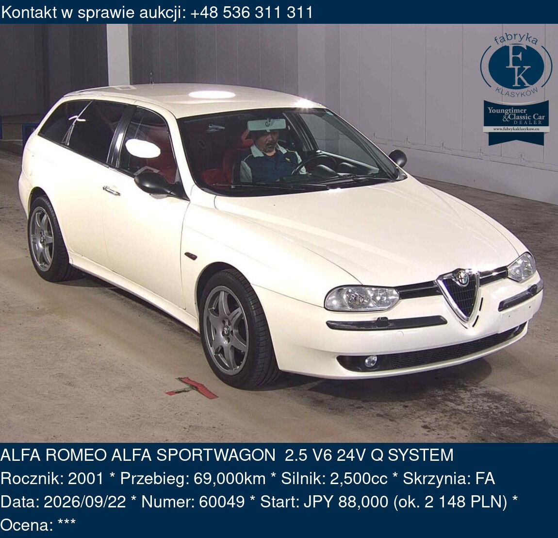 ALFA ROMEO ALFA SPORTWAGON 2.5 V6 24V Q SYSTEM 2001 - zdjęcie 2