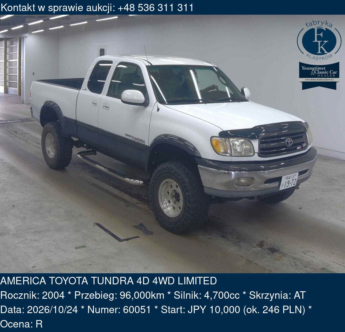 AMERICA TOYOTA TUNDRA 4D 4WD LIMITED 2004 - zdjęcie 2