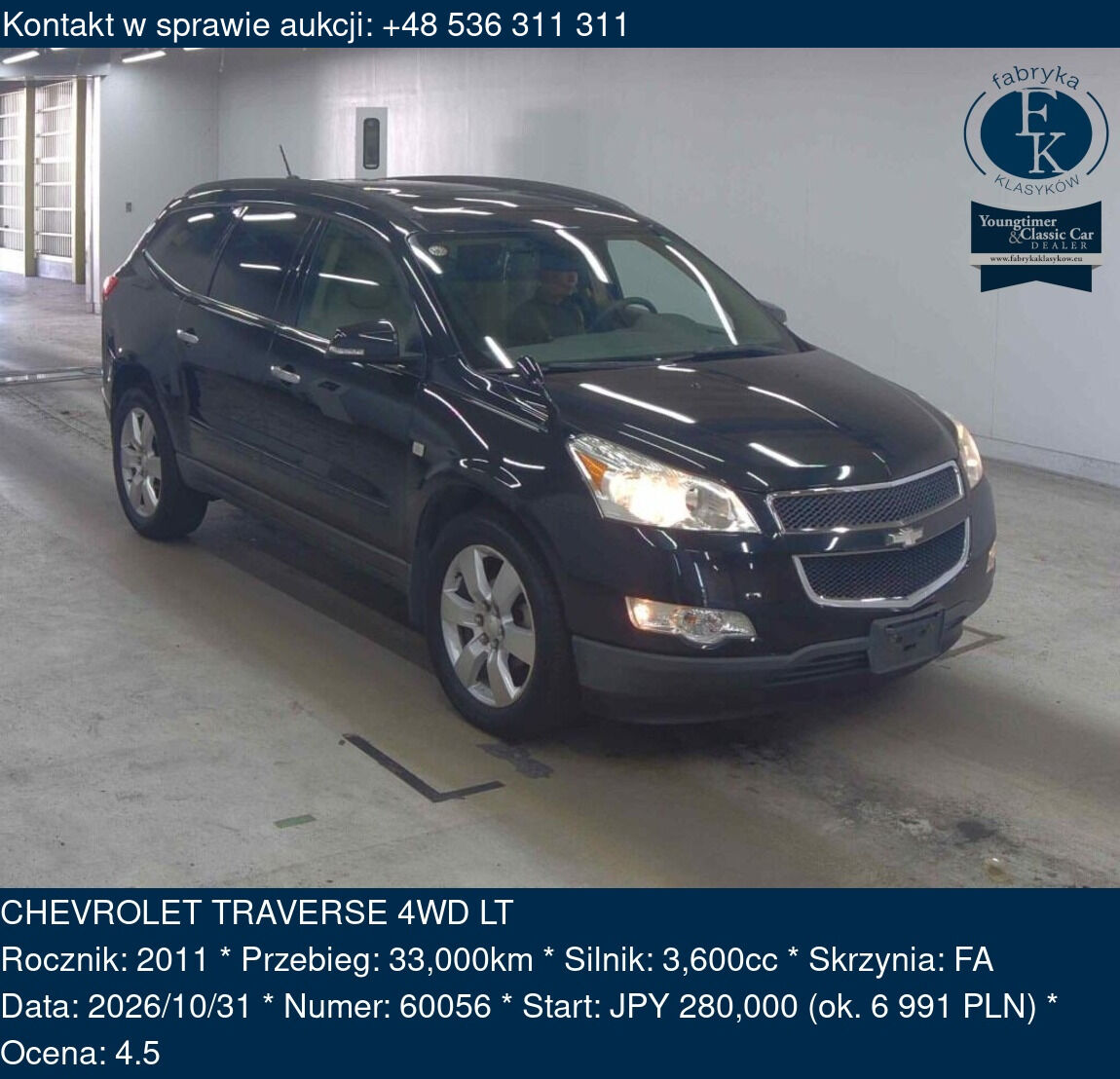 CHEVROLET TRAVERSE 4WD LT 2011 - zdjęcie 2