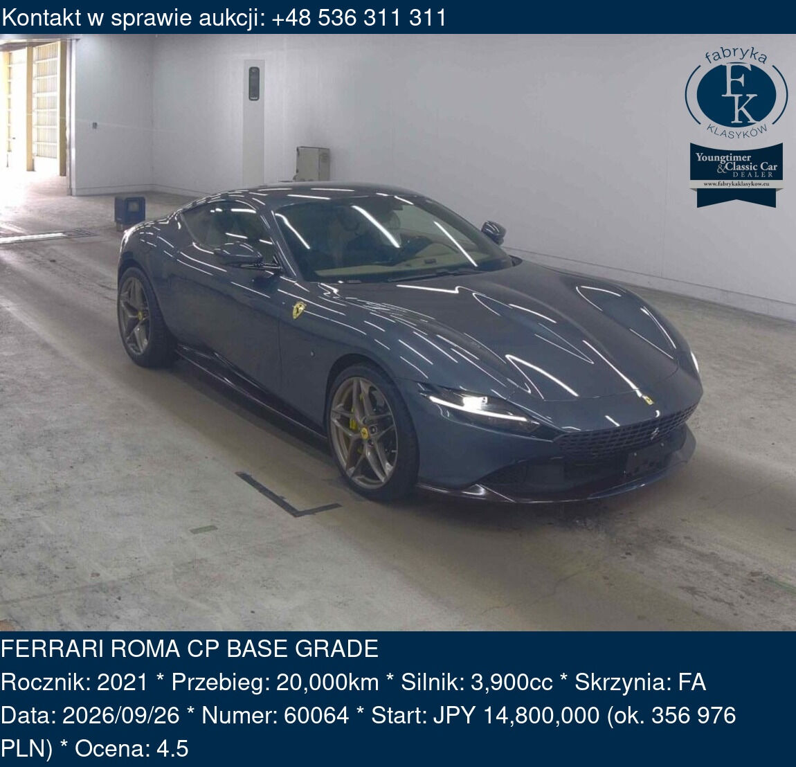 FERRARI ROMA CP BASE GRADE 2021 - zdjęcie 2
