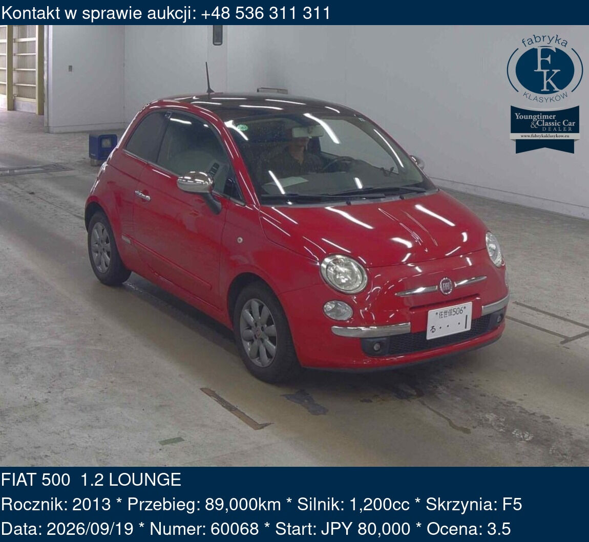 FIAT 500 1.2 LOUNGE 2013 - zdjęcie 2