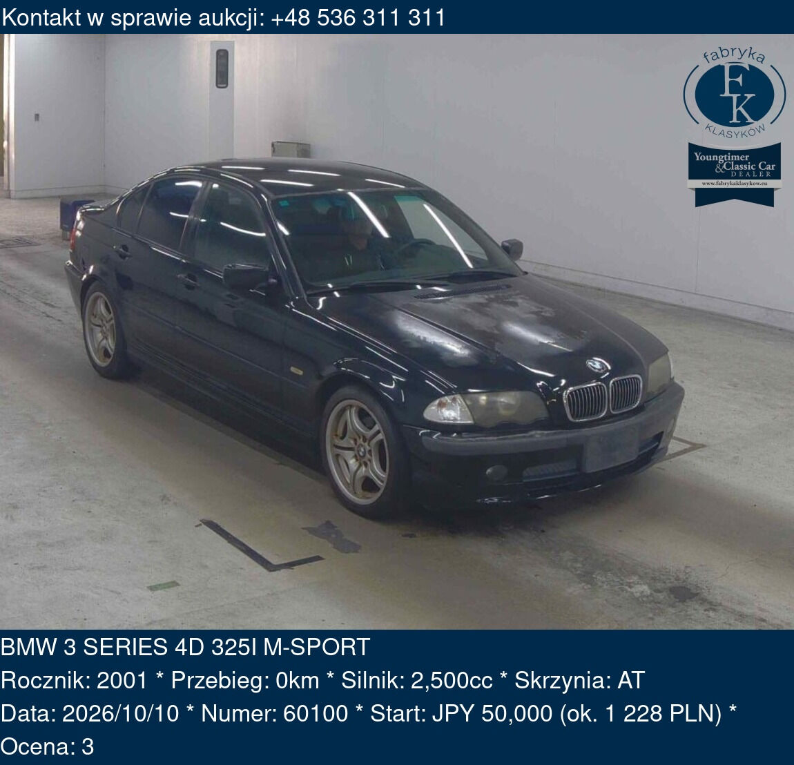 BMW 3 SERIES 4D 325I M-SPORT 2001 - zdjęcie 2