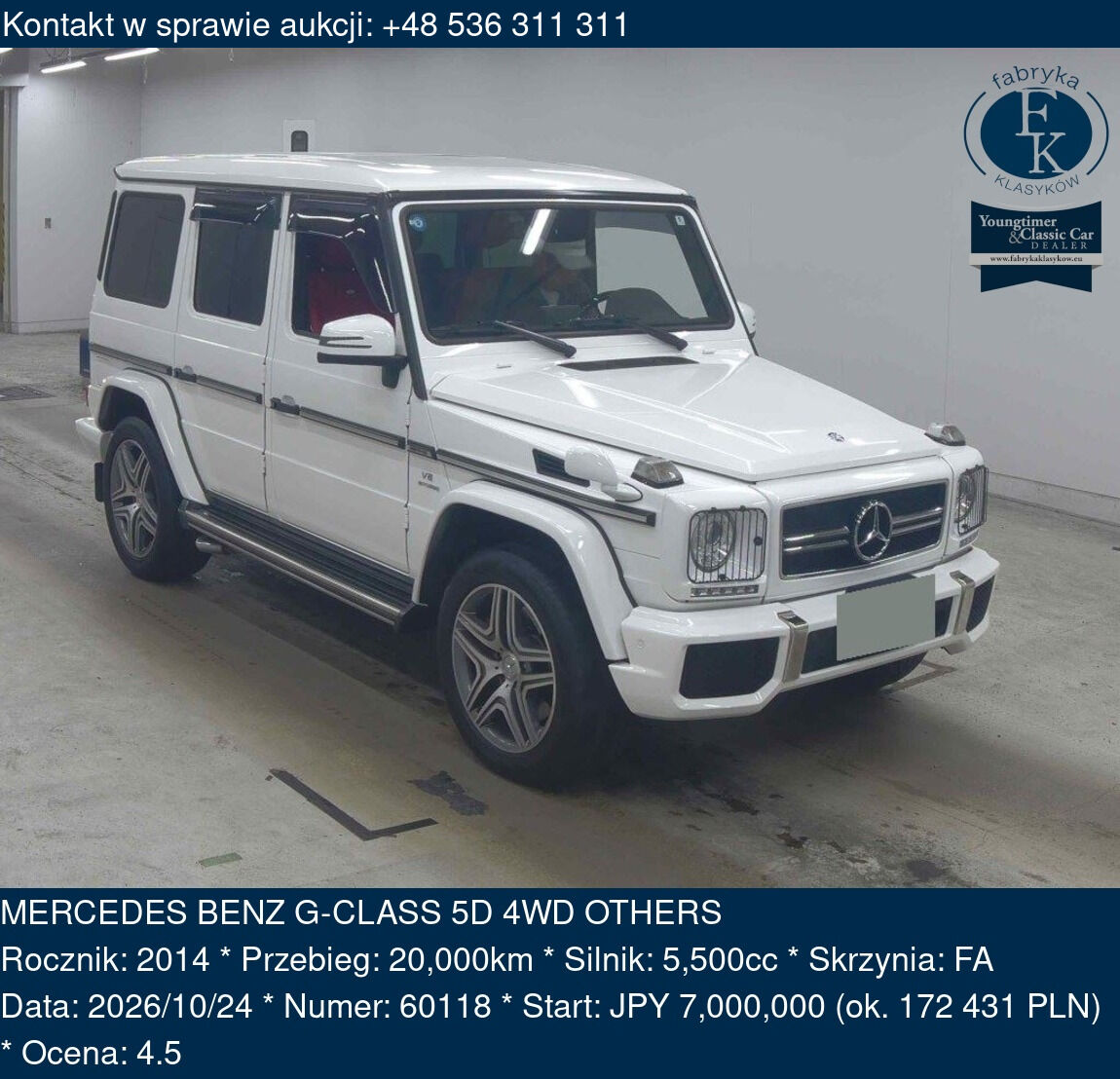 MERCEDES BENZ G-CLASS 5D 4WD OTHERS 2014 - zdjęcie 2