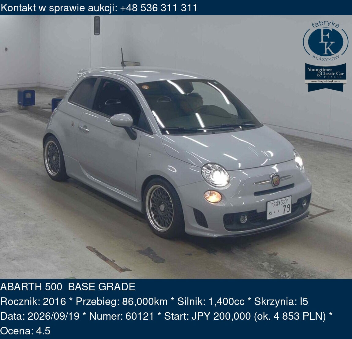 ABARTH 500 BASE GRADE 2016 - zdjęcie 2