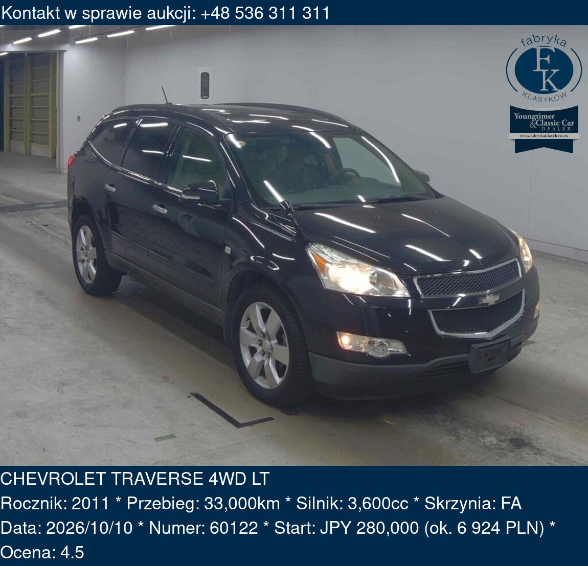 CHEVROLET TRAVERSE 4WD LT 2011 - zdjęcie 2
