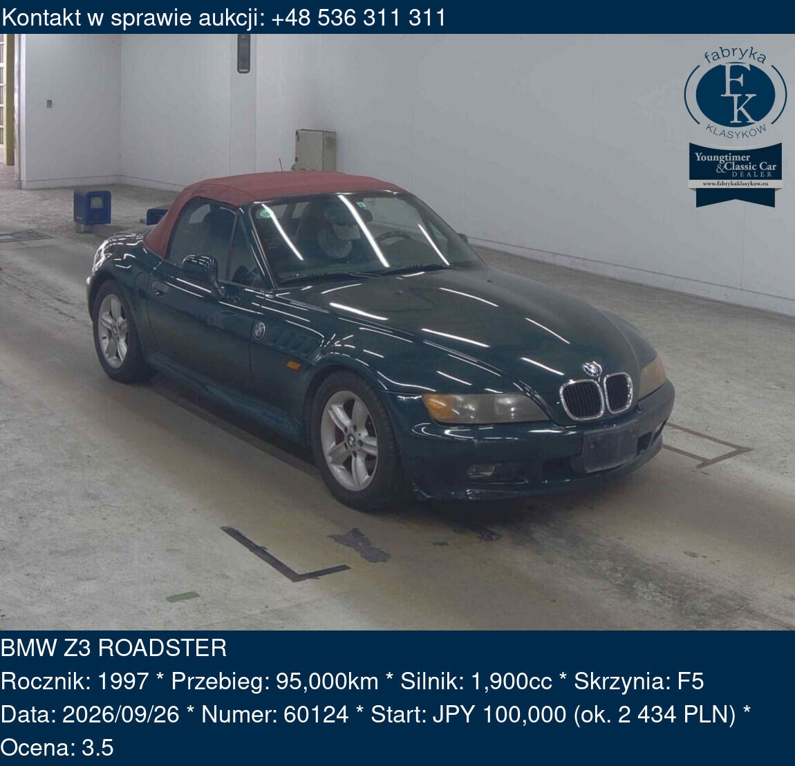 BMW Z3 ROADSTER 1997 - zdjęcie 2